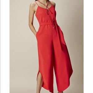 Karen Millen strappy red jumpsuit size 2